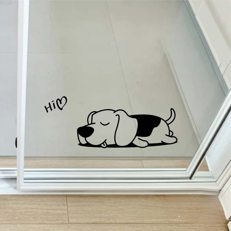 /ready stock/Cute Dog Stickers Kitchen Doors Windows Glass Doors Anti ...