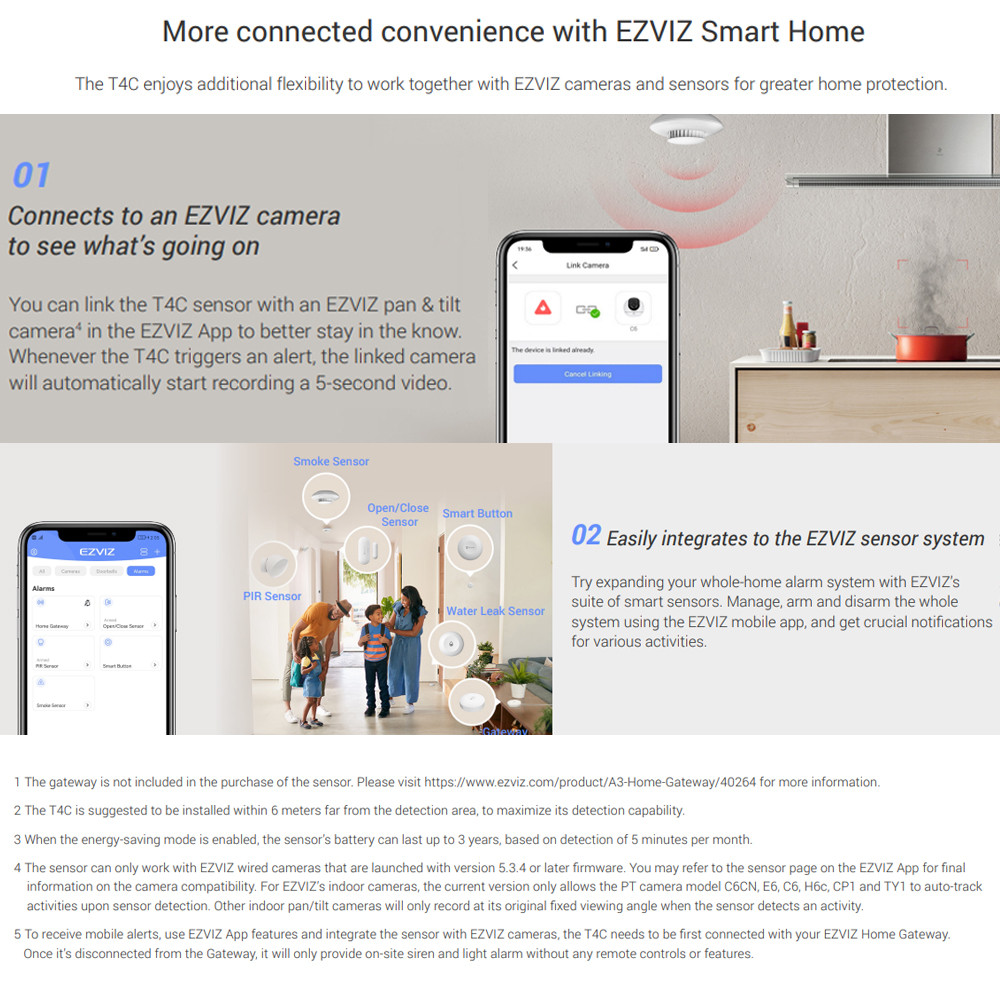 ALARMA EZVIZ SMART HOME T4C DETECTOR DE HUMO - vista 8