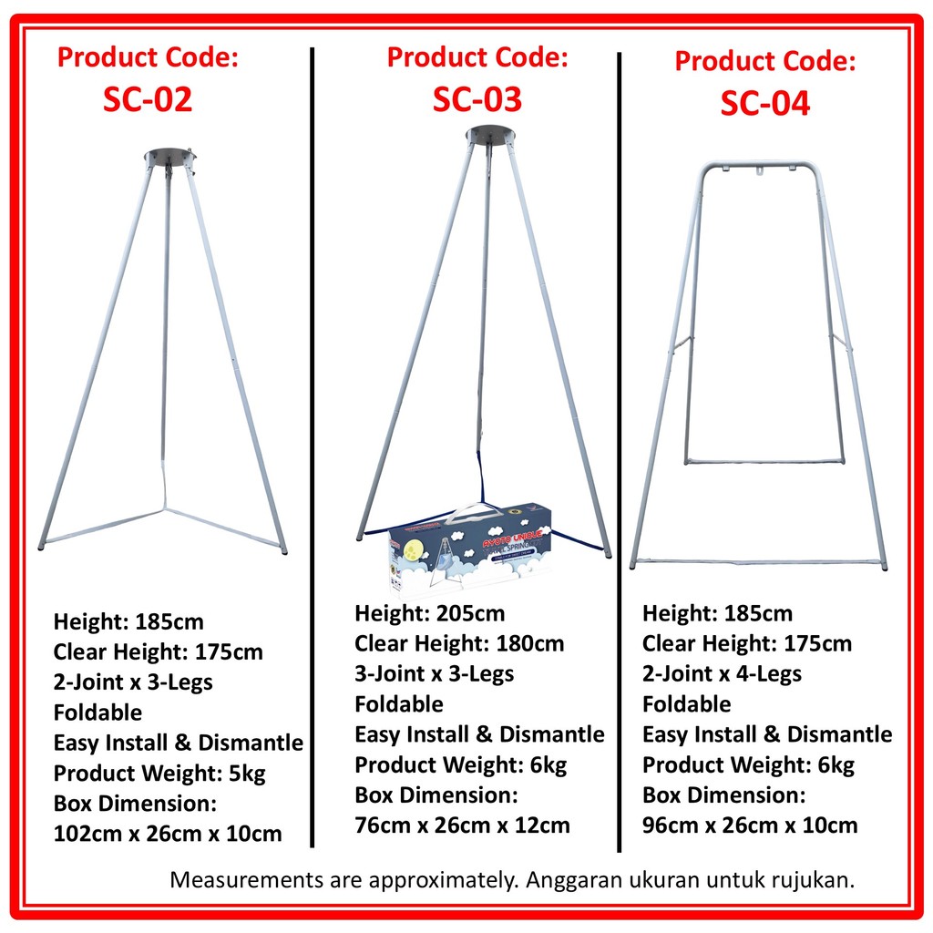 Wonder Garden AYOTO SC03 (3-Joint) Tripod Travel Baby Spring Cot ...