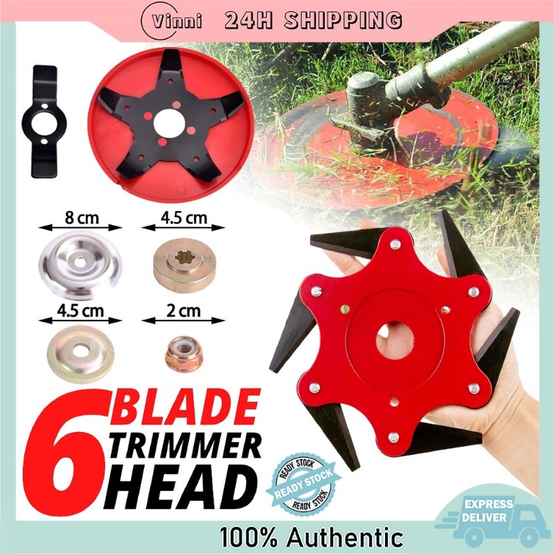 6 Blades Metal Trimmer Head for Lawn Mower Replacement Grass Cutter ...