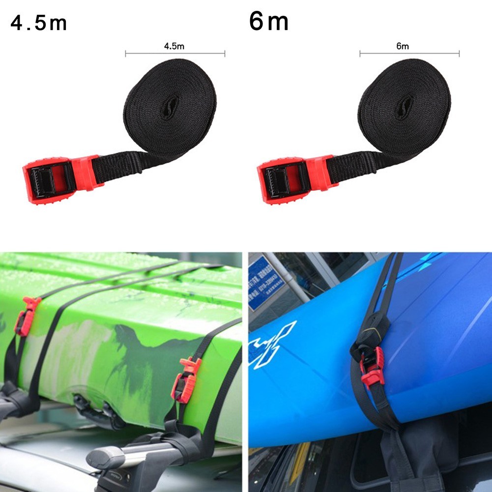 [WV] 1x Tie Down Roof Rack Straps Pair Silicone Buckle 4.5m/6m Heavy ...