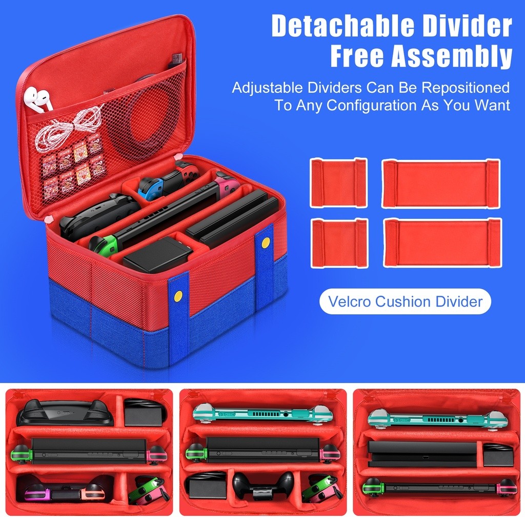 Mario Large Storage Case for Nintendo Switch 2 Console Controller Game ...