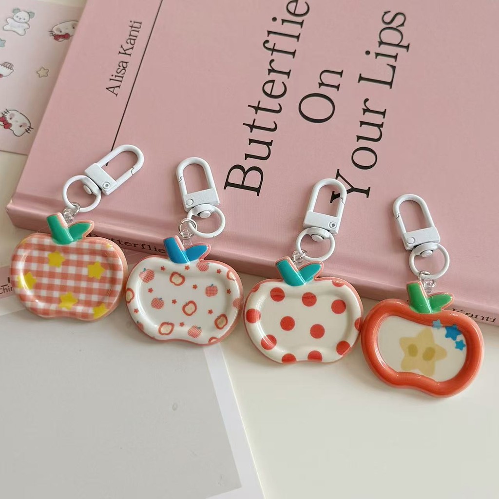 New Cartoon Apple-Shaped Resin Flat Back Keychain Suitable For Phone ...