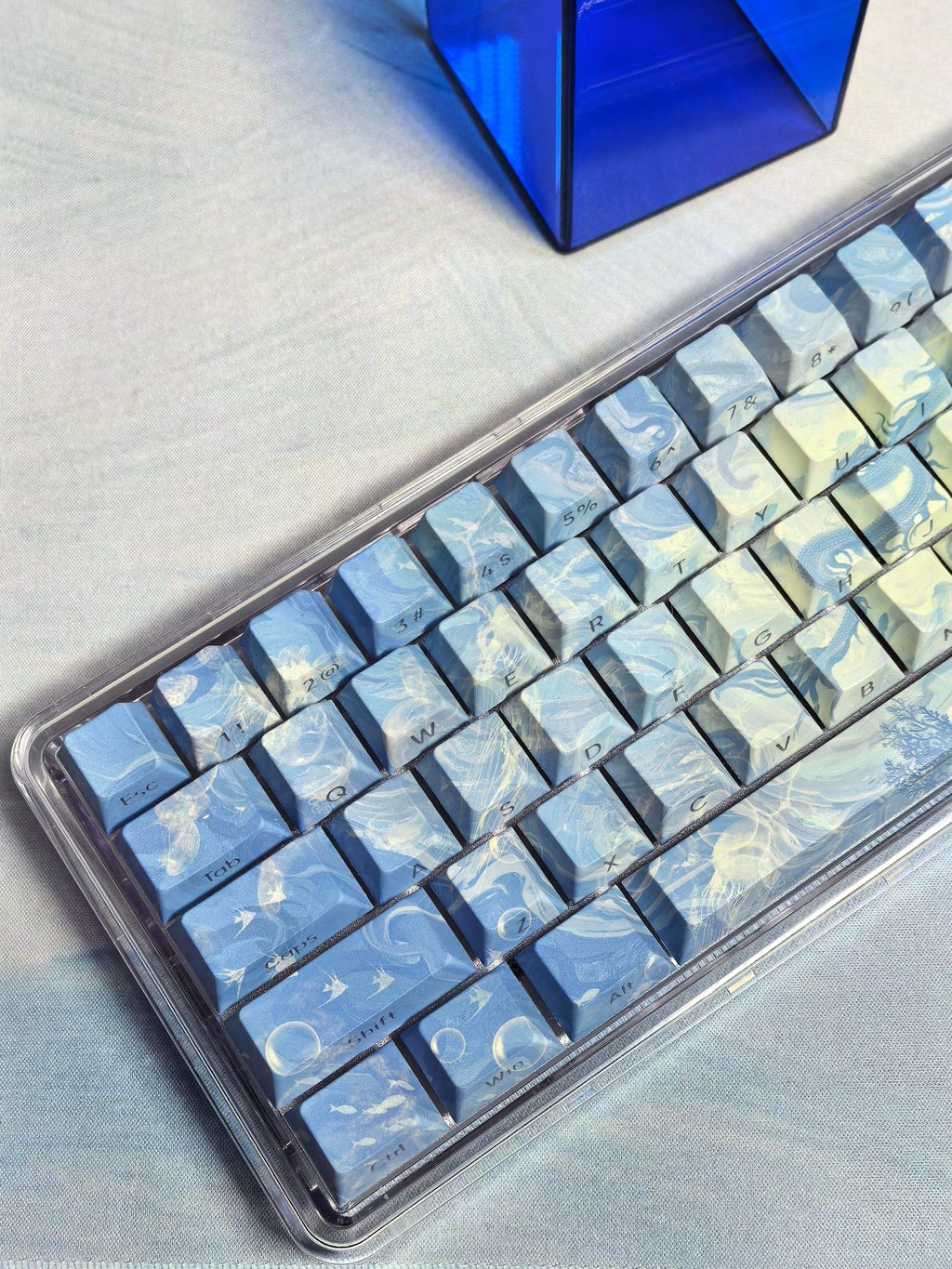 KTAKTA Deep Sea Side Engraved Translucent Keyboard Keycap PBT Material ...