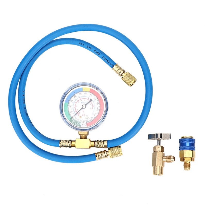 R600A Recharge Kit R134A Recharge Measuring Hose Can Tap Gauge ...