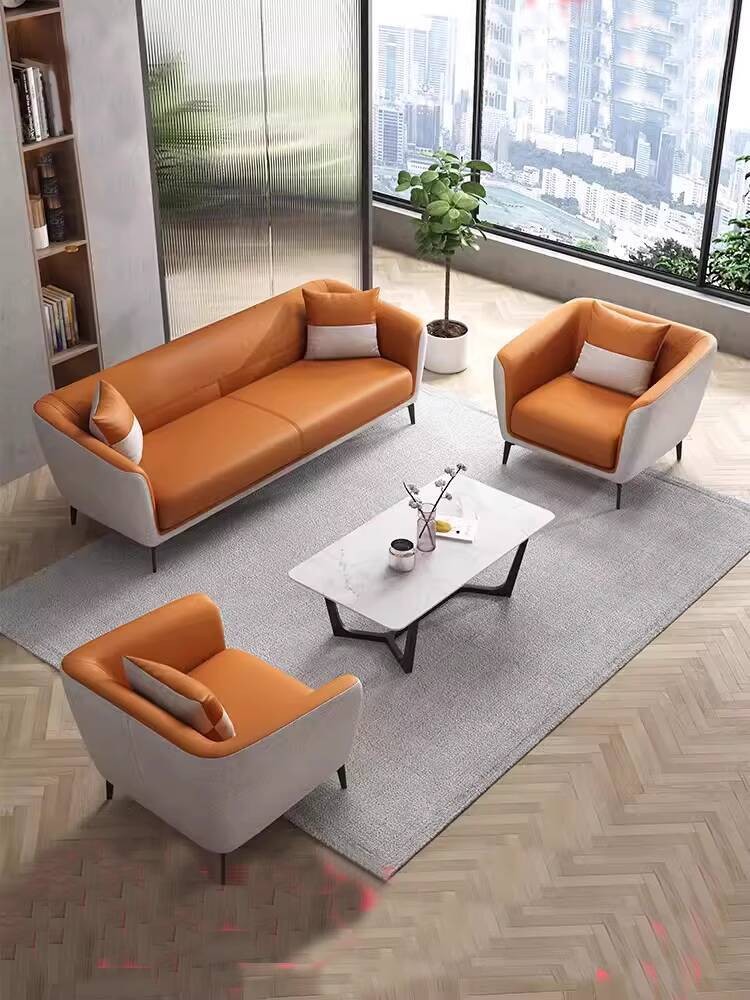Office Sofa Simple Modern Rest Area Reception Small Leisure Three ...