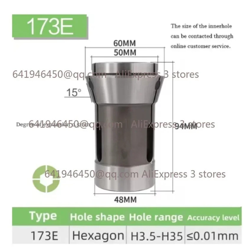 F48 173E Hexagon Hole DIN6343 MIYANO CNC lathe Front Push collet Spring ...