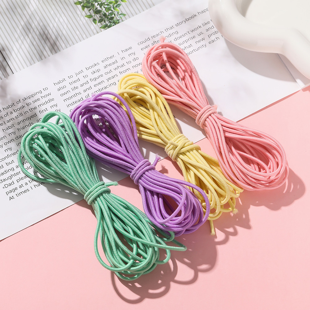 2M Round Elastic Band 2mm, Stretchable Beading Thread for DIY Bracelet ...