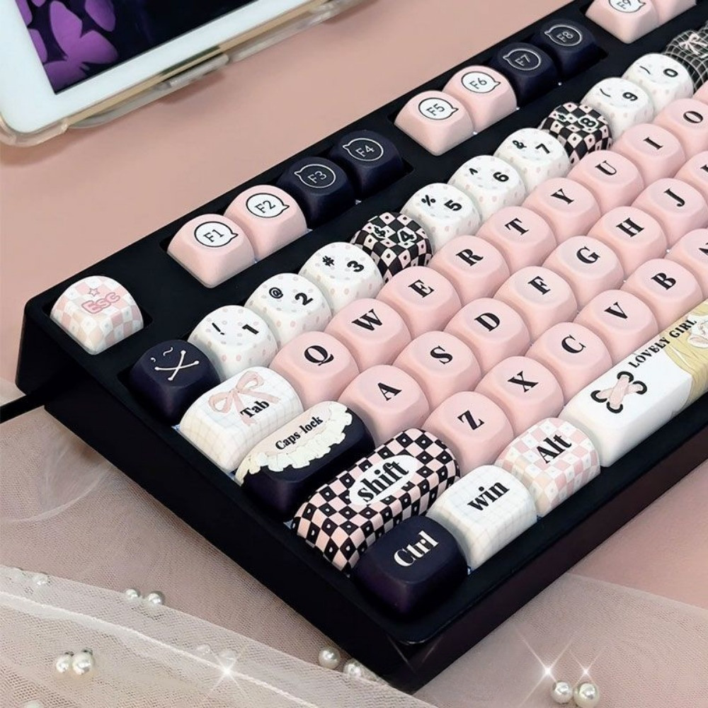 Sweetheart Girl Keycaps MOA Profile DYE-SUB Cute Pink Keycaps PBT ...
