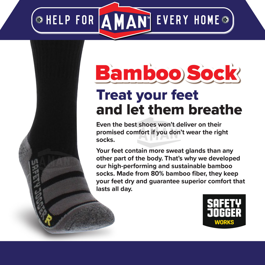 SAFETY JOGGER Heavy Duty Extra Shock Absorption Bamboo Sock Bambosok ...
