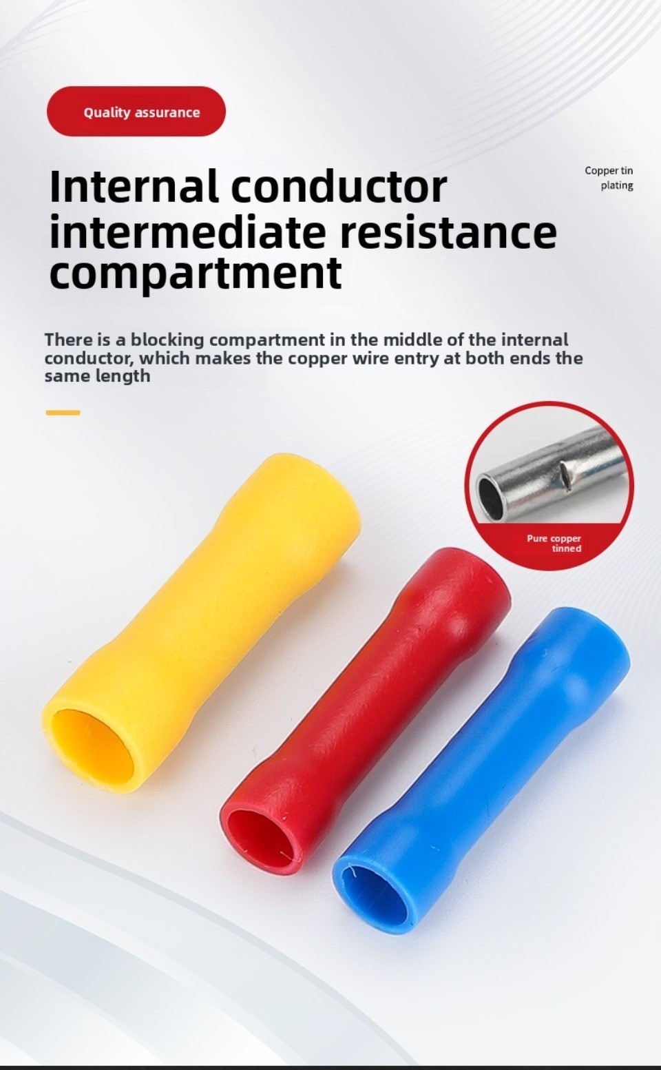 Tube Terminal BV1.25/2/5 Fully Insulated Straight-On Wire Intermediate ...