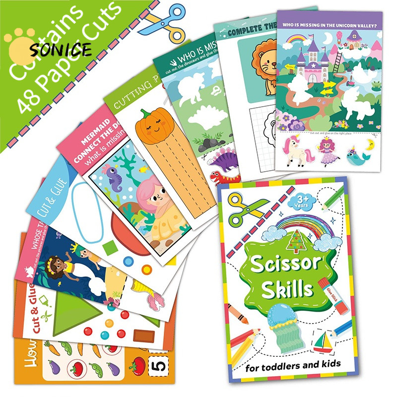 Scissor Skills Workbook Cut and Paste Workbook Scissor Cutting Toy Fun ...
