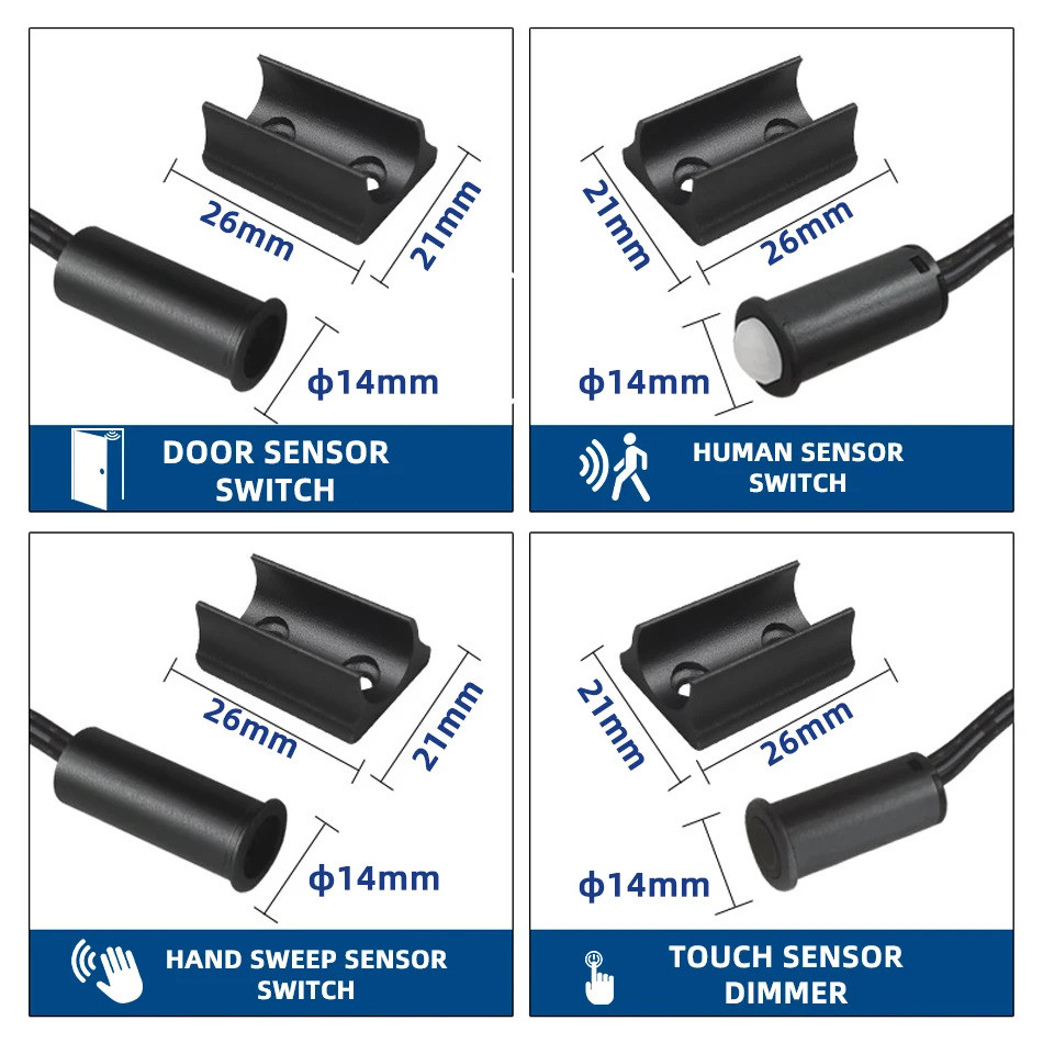 Cabinet Single Control Sensor Switch PIR Hand Sweep Touch Door Sensing ...