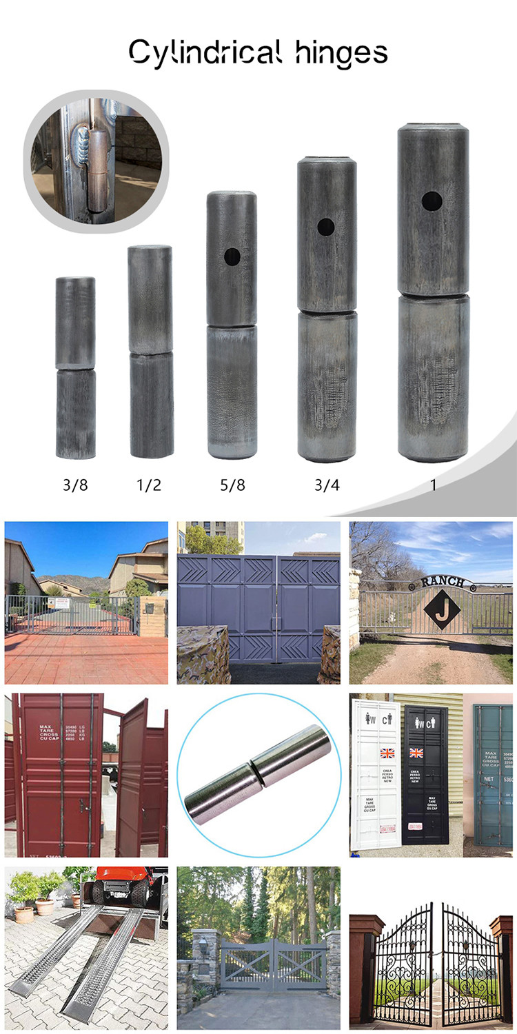 Welded Steel Door Heavy Duty Cylindrical Hinge Iron Tube Shaft Steel ...