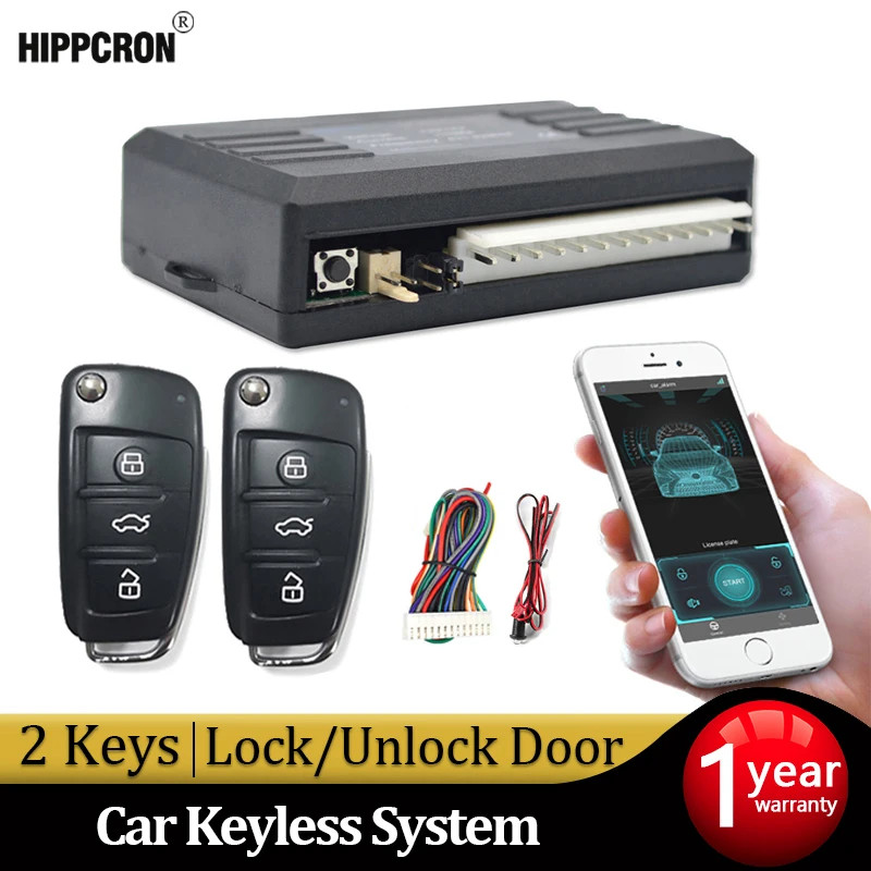 Hippcron Car Alarm System Entry Keyless System Central Locking Auto ...