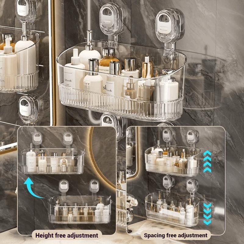 Simple Transparent Storage Racks Suction Wall-mounted Organizers ...