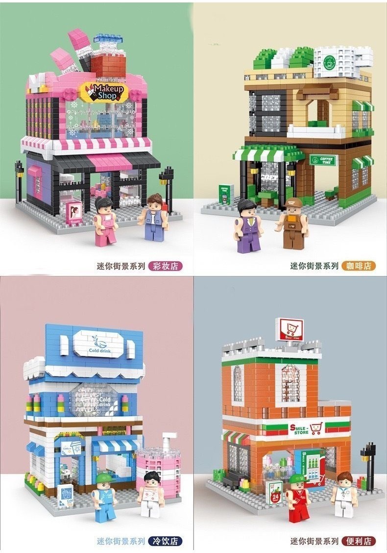 Beautiful Mini Plastic Blocks DIY Street Store Assemble MOC Flower ...