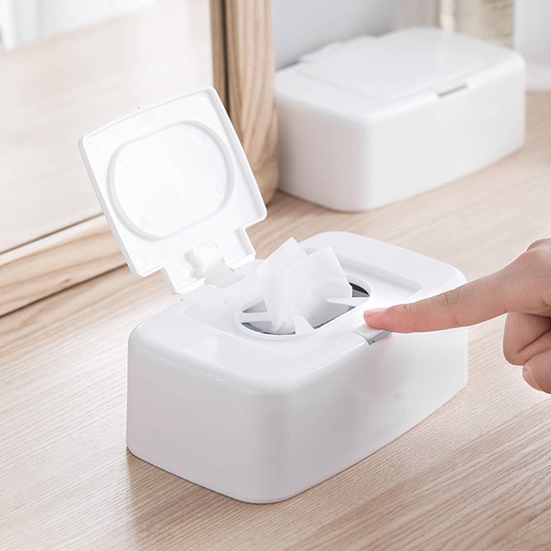 Wipes Napkin Storage Container Wipes Dispenser Plastic Desktop Tissue ...