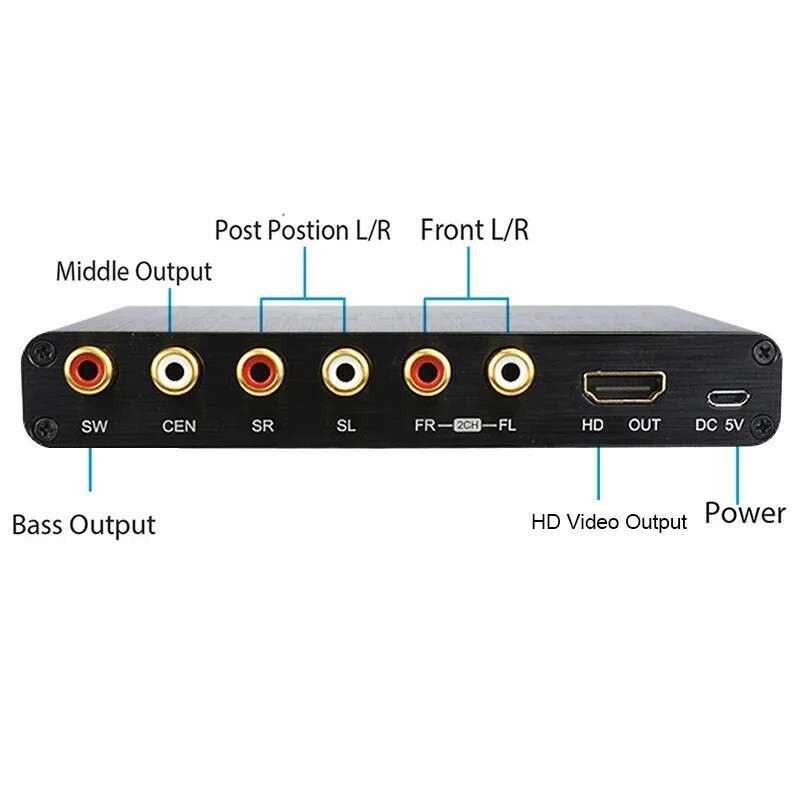 4K 3D 5.1 Channel 5.1CH Audio Extractor Decoder AC3/DTS Sound RCA HDMI ...