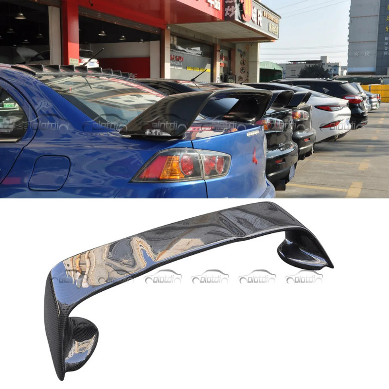 Real Carbon Fiber Spoiler Rear Trunk Wing Boot Lip For Mitsubishi EVO X ...