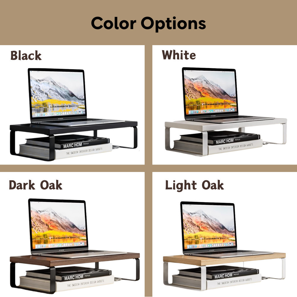 SAVE Computer Monitor Stand Wooden Desktop PC Rack Table Organizer ...