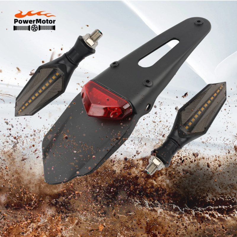 Dirt Pit Rear Fender Taillight Motorbike 12V LED Tail Brake Lamp ...