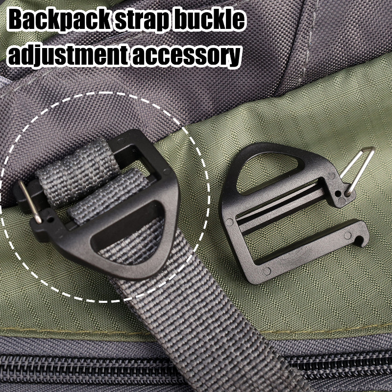 20Pcs Black Backpack Strap Adjustment Buckle - Removable Curved Slider ...