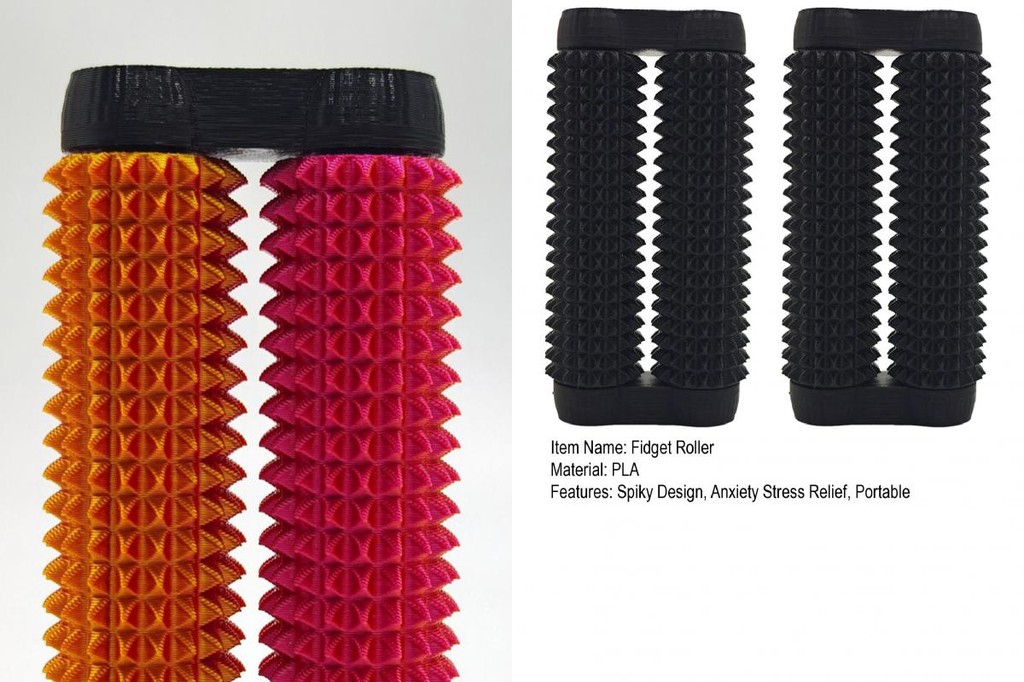 [WX] Bumpy Massage Stick Adults Fidget Roller 2pcs 3d Printed Spiky ...