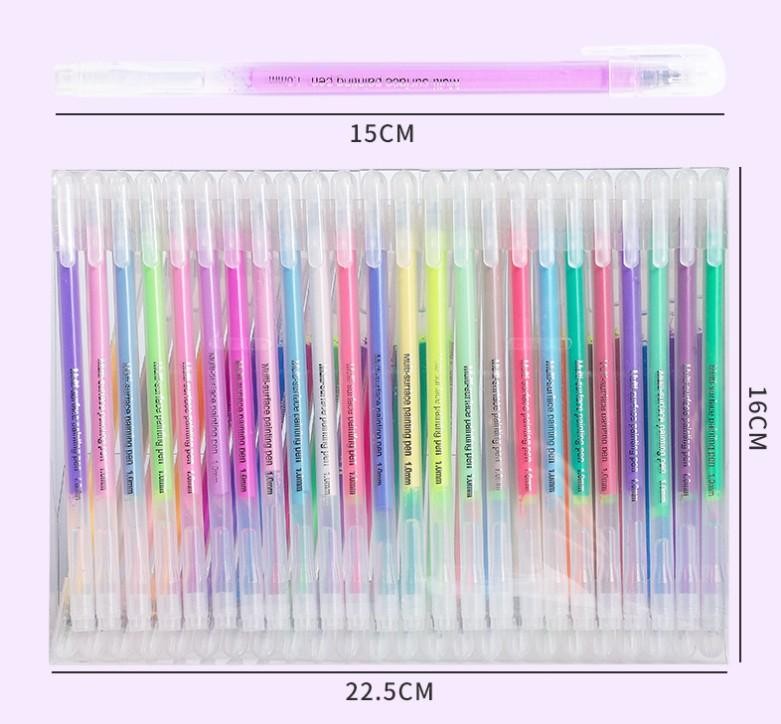 12/48 Color Acrylic Pen Set Can Overlays 1mm Fine Drawing Pen Multiple ...