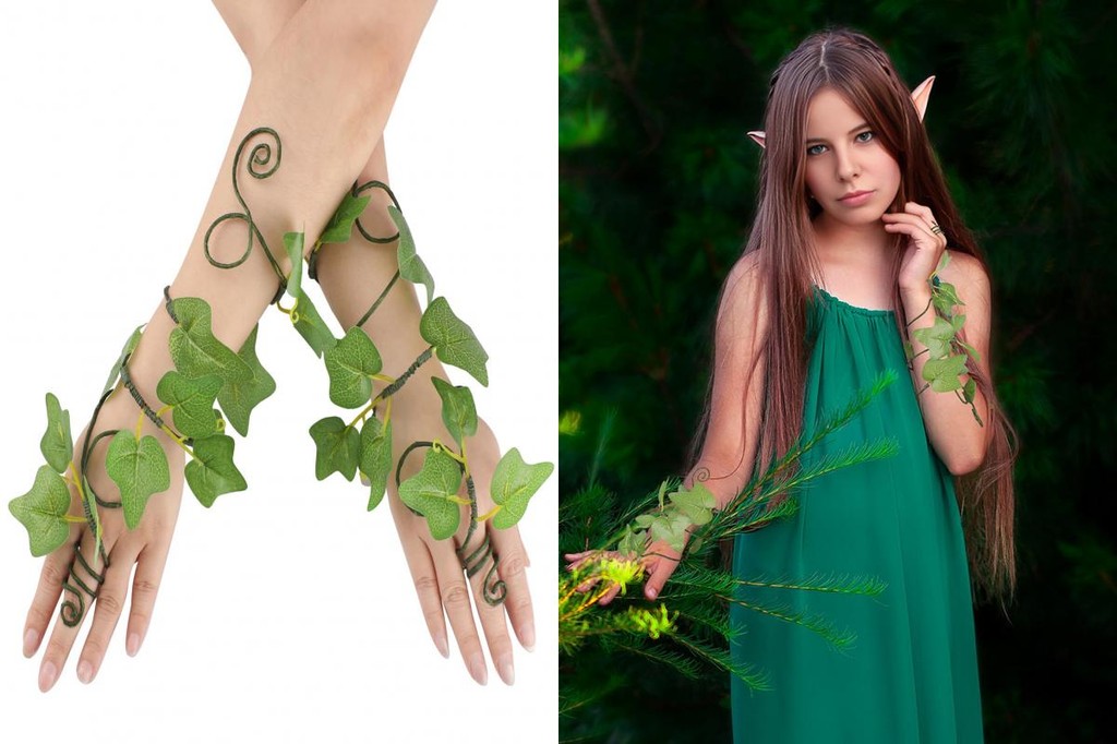 Ivy Flower Arm Wrap – Weiße Blumenranke Für Wald-Cosplay, Feen-Kostüm, Renaissance-Outfit – Für Arm & Finger