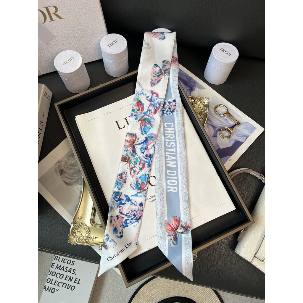 Ss Luxury Brand Ribbon Light Blue Butterfly Print Flower Ribbon 1.1 ...