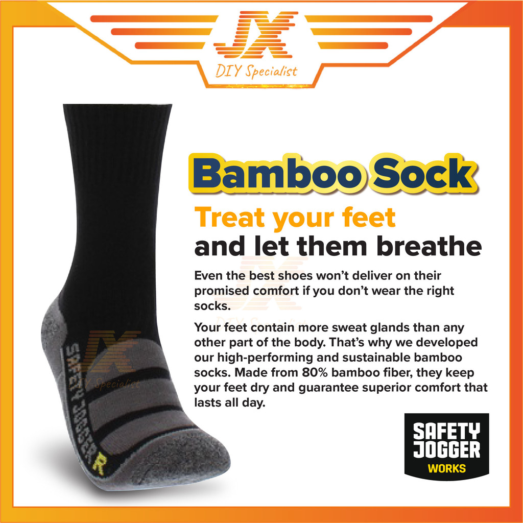 SAFETY JOGGER Heavy Duty Extra Shock Absorption Bamboo Sock Bambosok ...