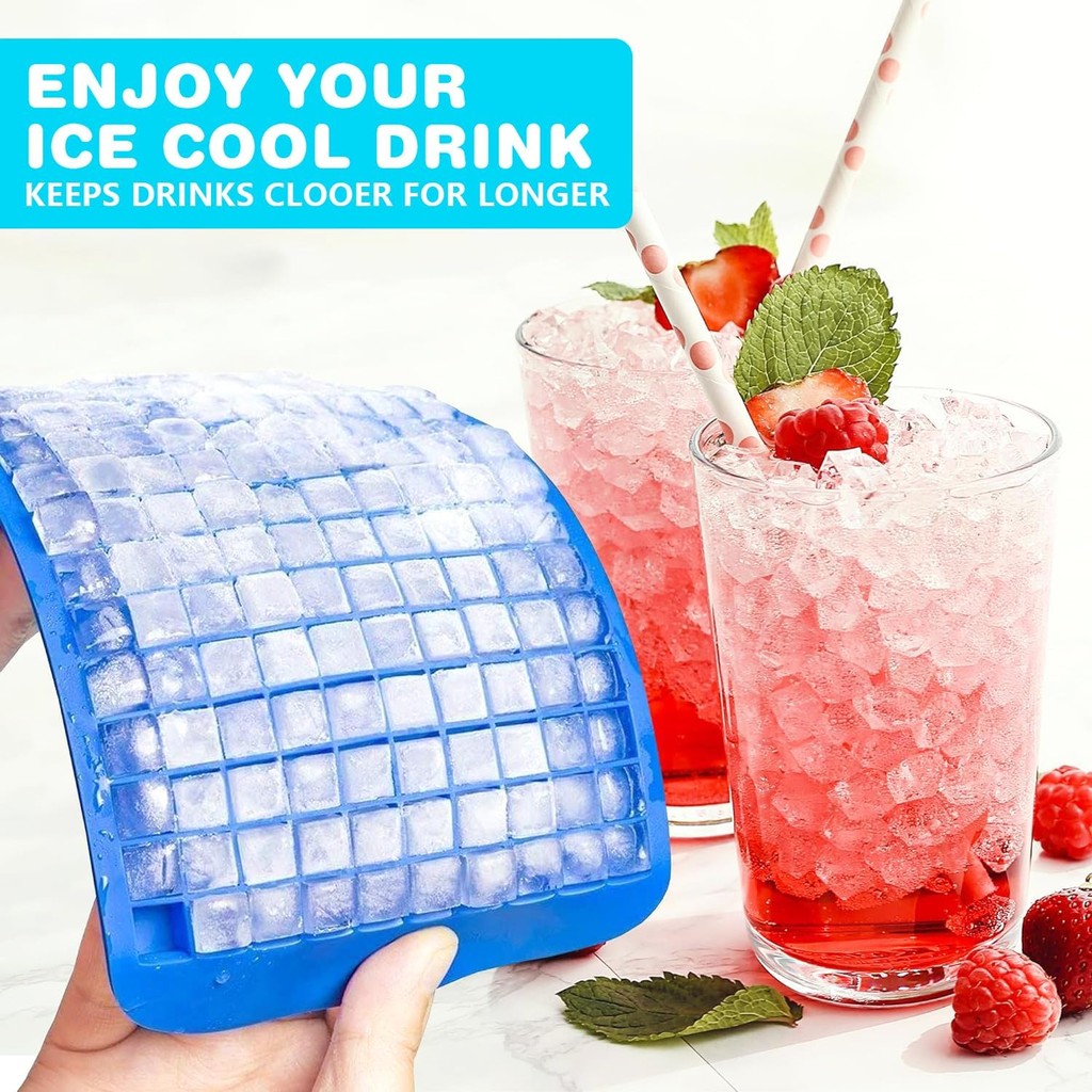 160 Grids Silicone Mini Ice Cube Trays Small Square Mold Ice Maker ...