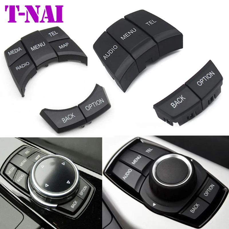 Interior Console CIC Multi-Media Menu Knob Control Button Cover For BMW ...