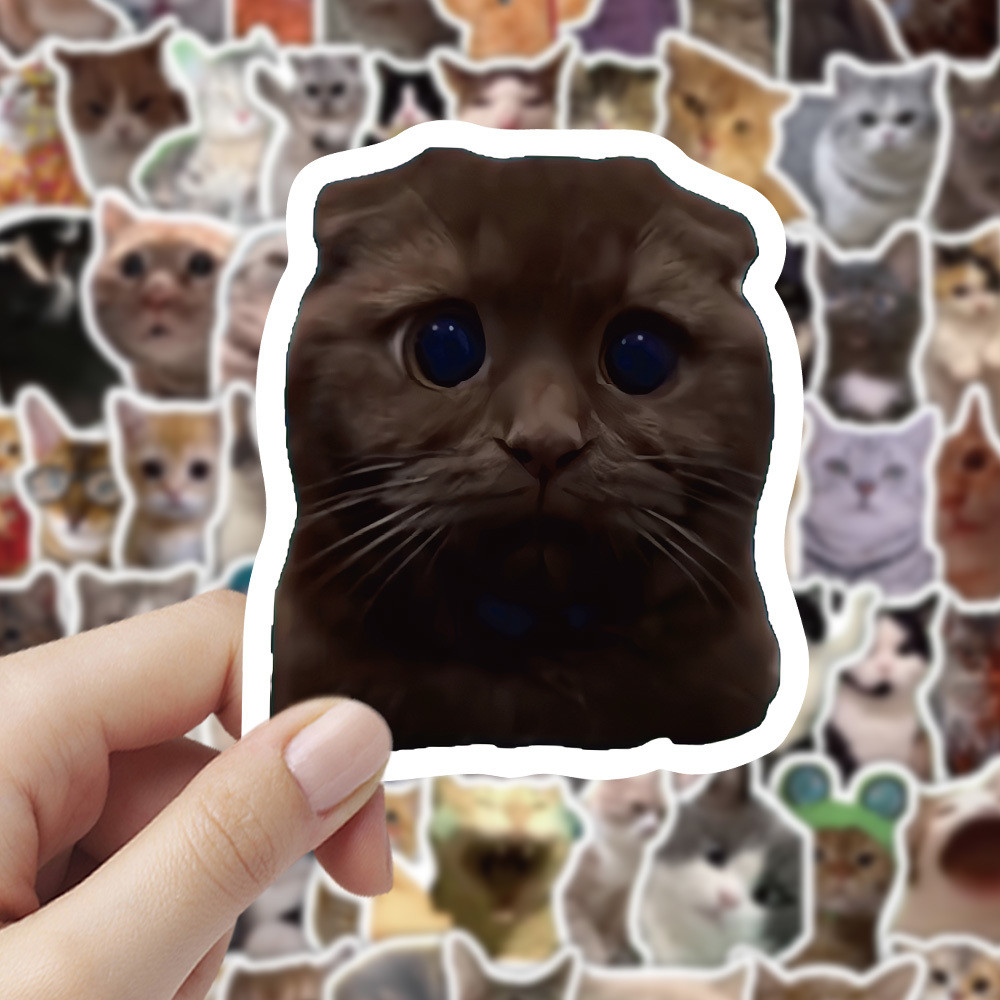 [Meow.Sensei] 300 Pieces Cat meme Stickers Cute Funny Ghost Animal Cat ...