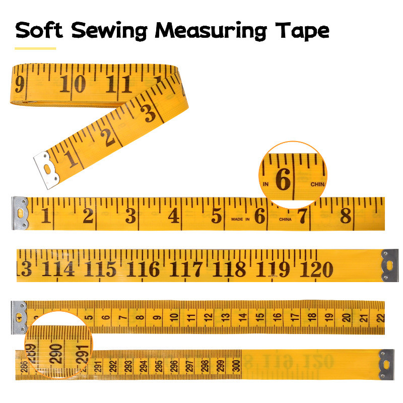 3M PVC Tailor's Flexible Tape Measure - Manual Gauge Reel Ruler ...