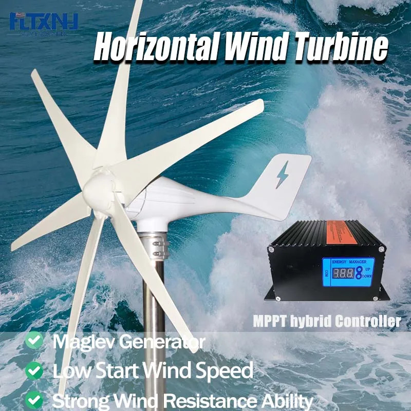 Free Energy Wind Turbine Generator 3000w 12v 24v 48v 6 Blades With Off ...