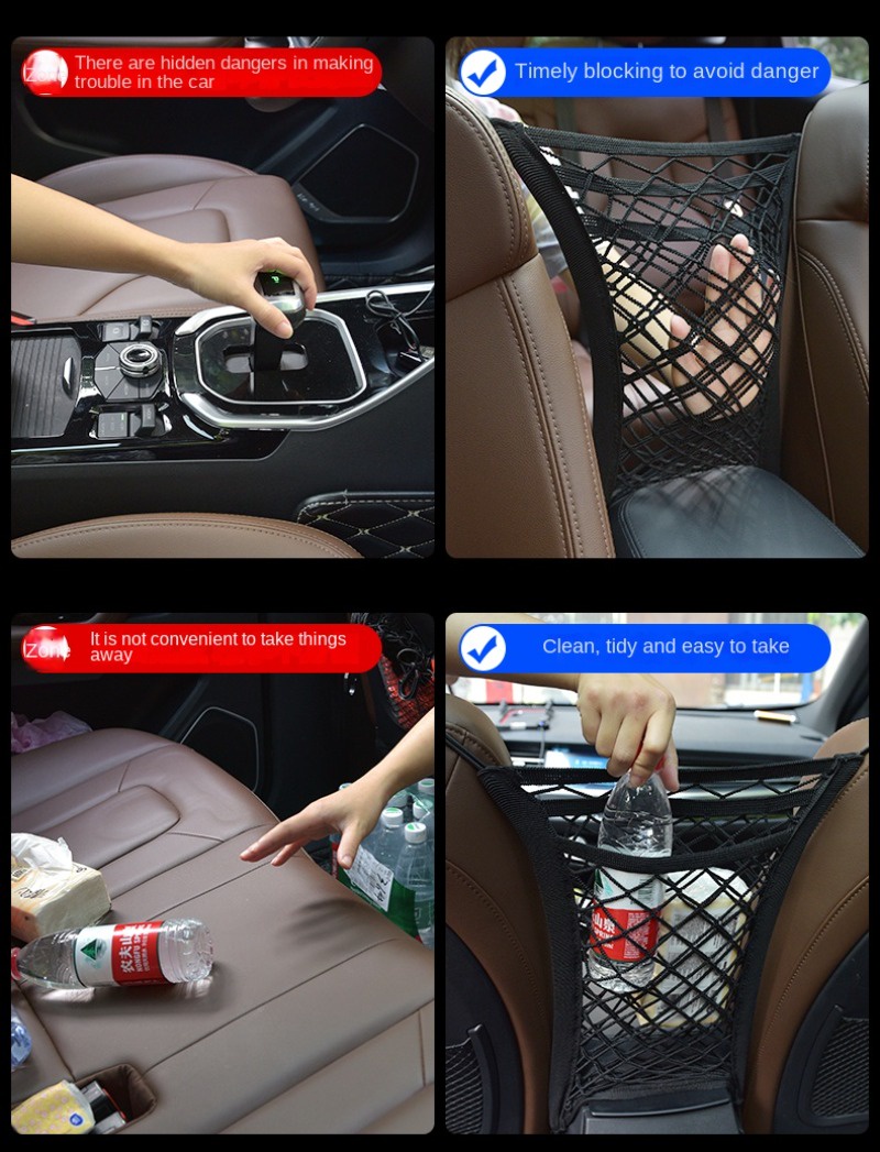 Car Seat Compartment Storage Net Elastic Mesh Double/triple Layer Seat ...