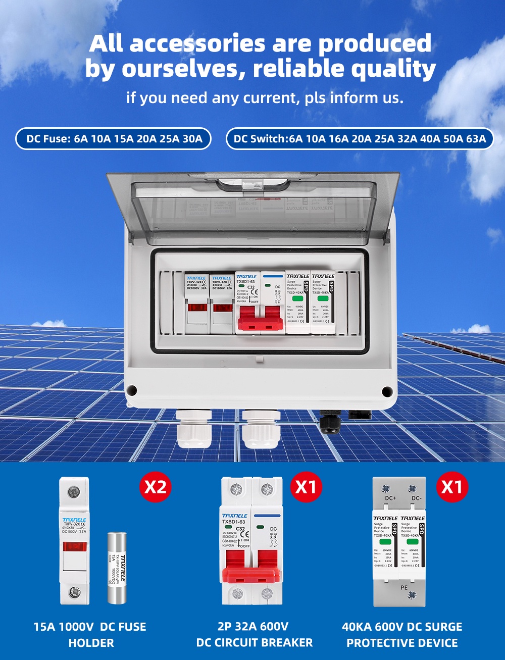Solar photovoltaic PV DC Combiner Box Surge Lightning Protection 1