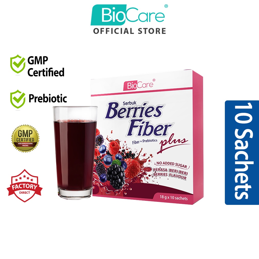 Biocare Berries Fibre Plus / Constipation/ Fiber/Detox (18g x 10 ...