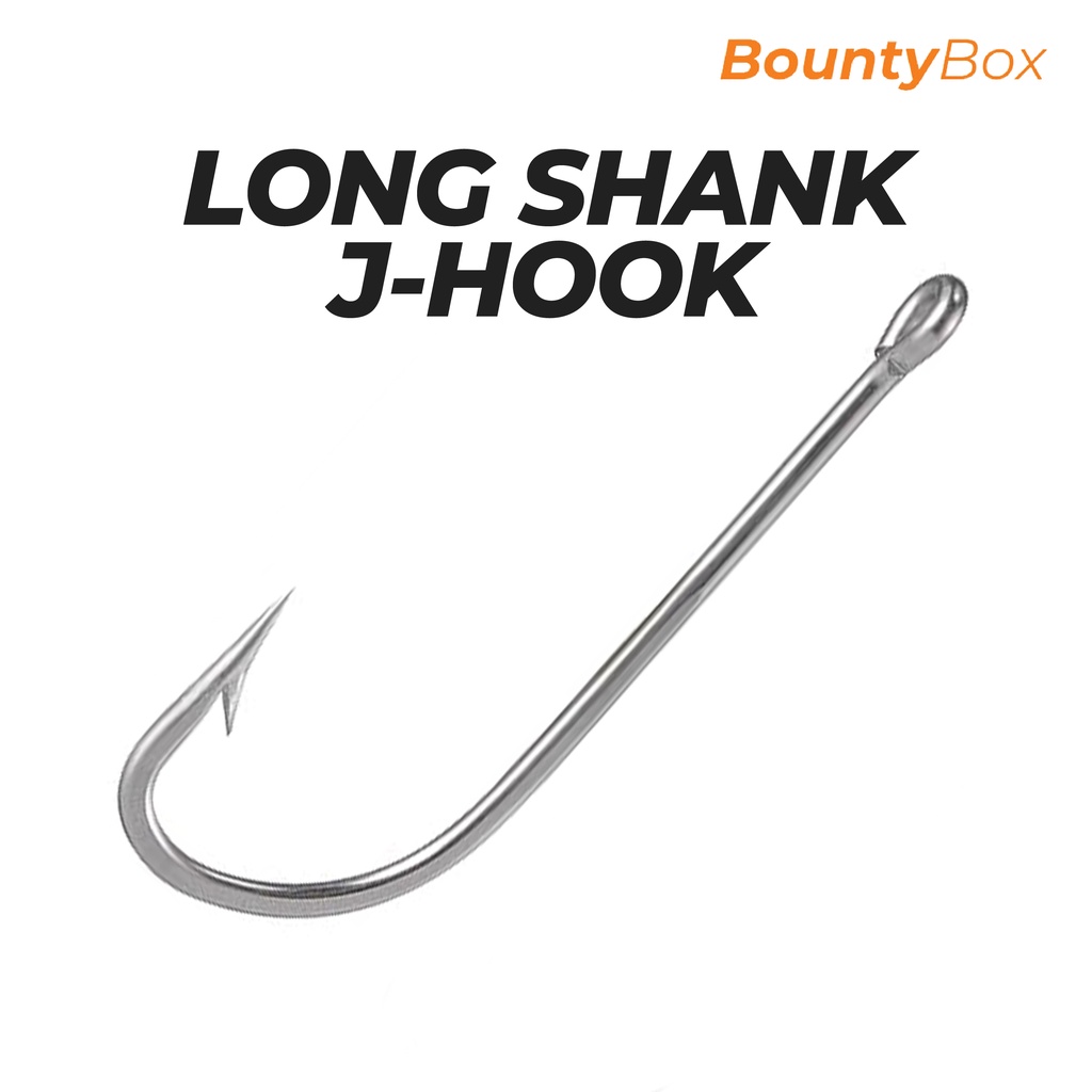 5pcs Long Shank J-Hook #1-#20 Fishing Tackle Mata Kail Panjang
