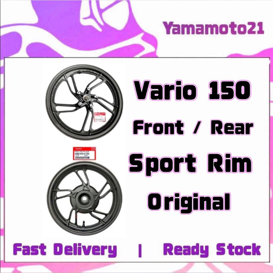 Vario 150 Vario150 Sport Rim Front Depan / Rear Belakang Sportrim Tyre ...