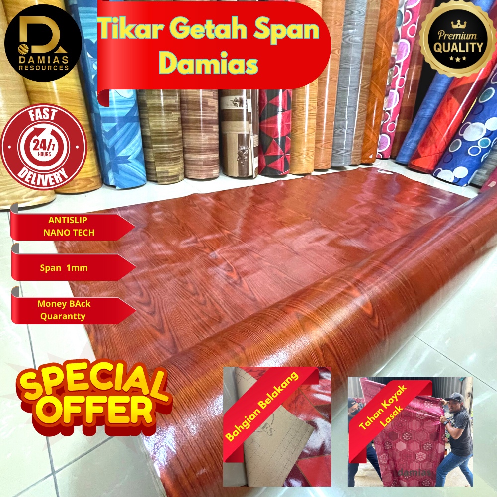 Tikar Getah Span MR ROY DECO (Size 1 Meter X 1.83 Meter Tebal 1mm) Span ...