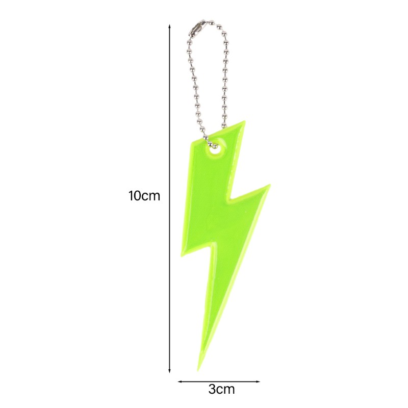 High Visibility Reflective Pendant Keychain Lightning Shape for Bags ...