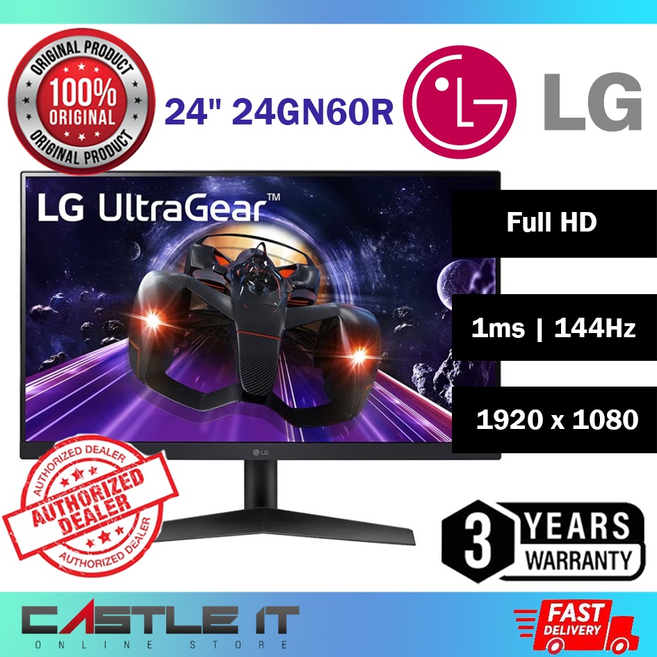 LG 24 24GN60R (IPS-144Hz) Full HD 1MS AMD FreeSyncPremium LED 24 inch  Monitor 24GN60R-B