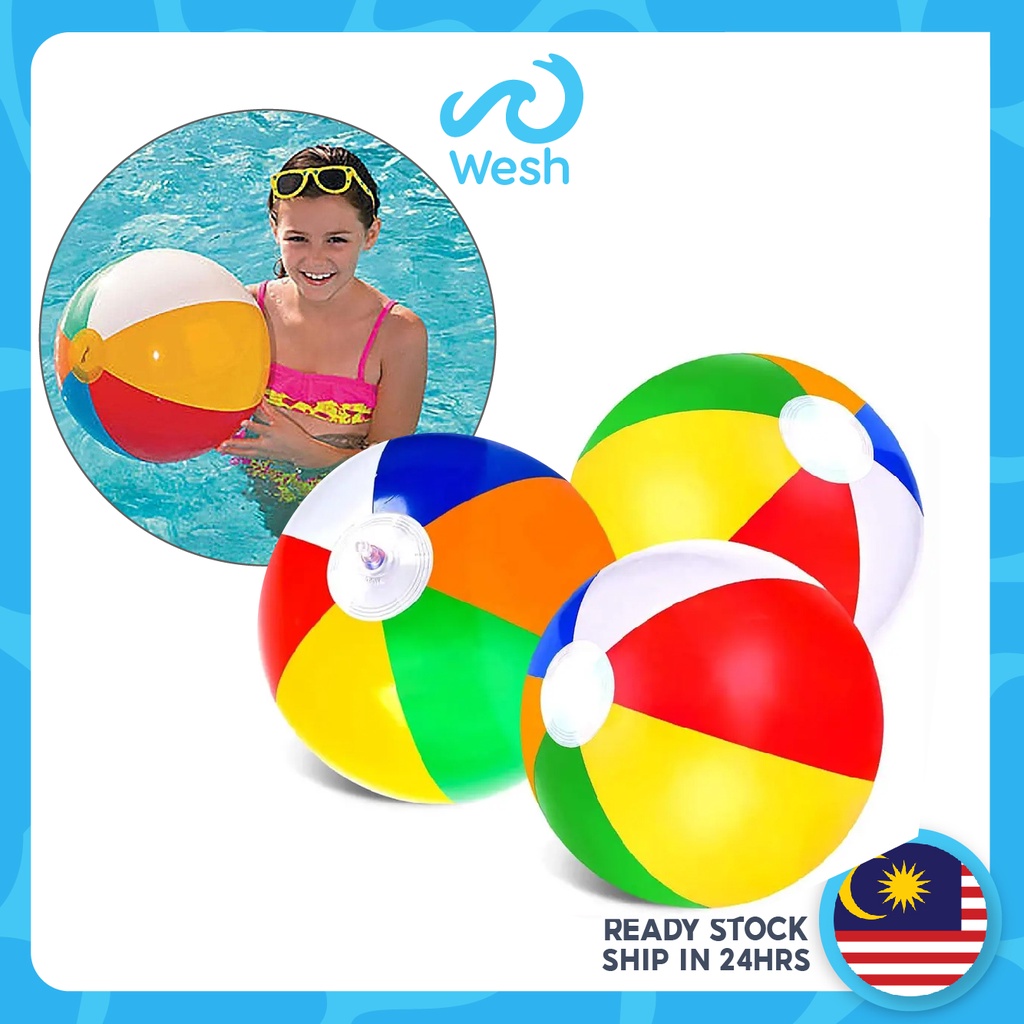 Inflatable Beach Ball Multi-colored Kid Bath Toy Ball Summer Shower ...