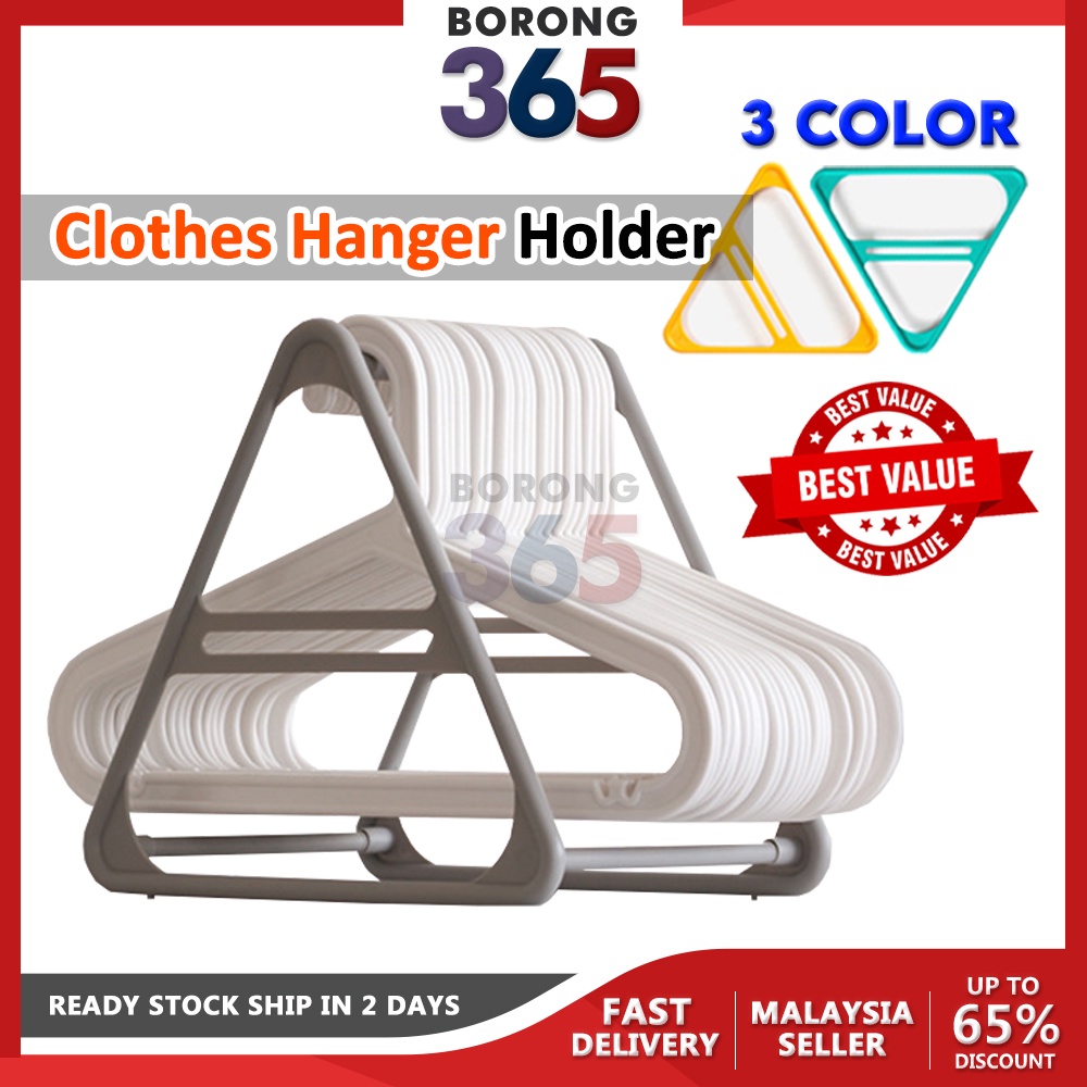 [1PC] Borong365 Triangle Hanger Stand Clip Holder Penyangkut Hanger Rak