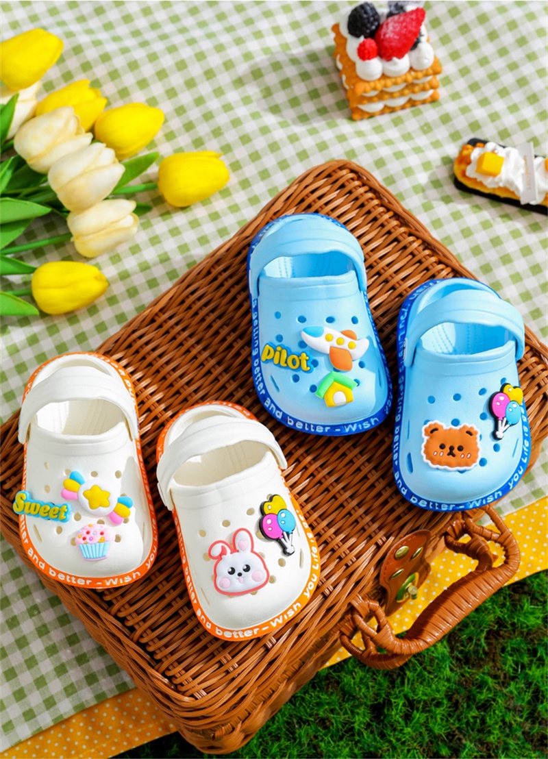Summer Kids Sandals Cute Boy Girl Mules Cartoon Baby Rubber Soft Sole ...