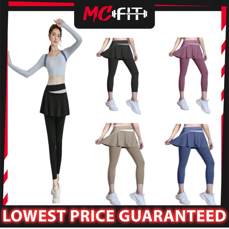 MCFIT Yoga Pants Skirt Nude High Elastic Waist Hip Lift QuickDrying