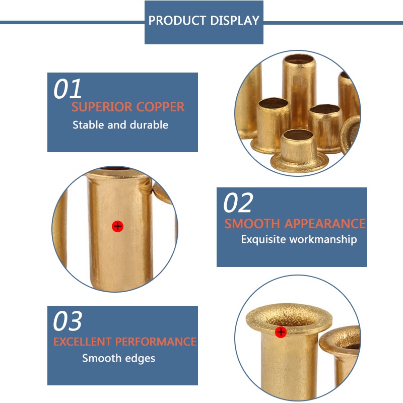M0.9 M1.3 M1.5 M1.7 M2 M2.3 M2.5 Brass Eyelet Rivet Nut Copper Hollow ...